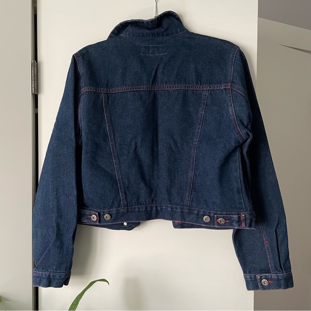 rave 4 real contrast stitch denim jacket - Picture 8 of 10